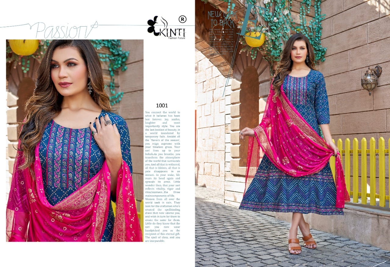 Kinti Heena 1 Festive Wear Wholesale Kurtis With Dupatta Collection